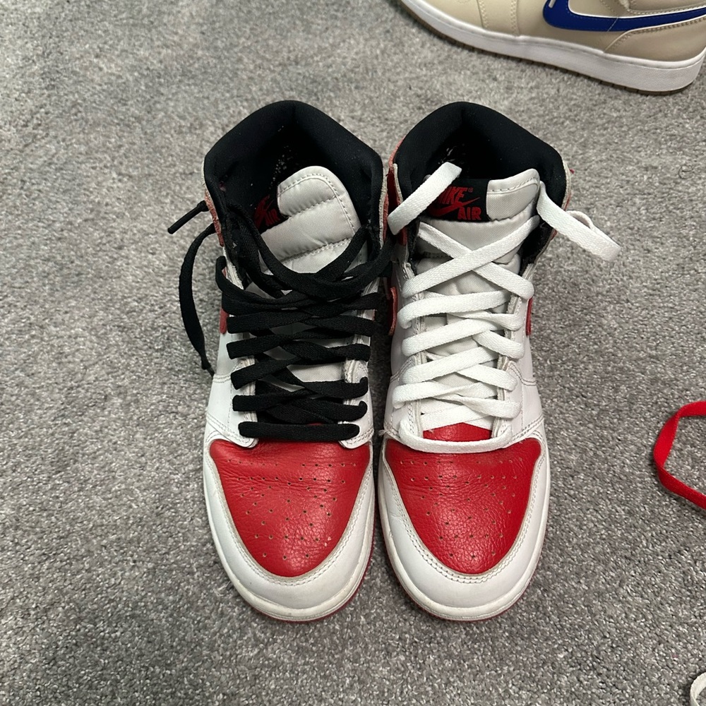 Red, Black, White Jordans